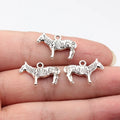 22x16mm 2.1g Antique Silver Zinc Alloy Zebra Charm Pendant for DIY Necklace Bracelet Making