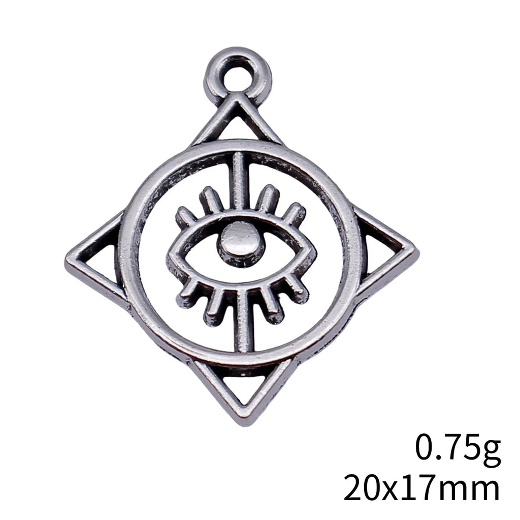 20x17mm 0.75g Antique Silver Zinc Alloy Diamond Eye Charm Pendant for DIY Necklace Bracelet Making
