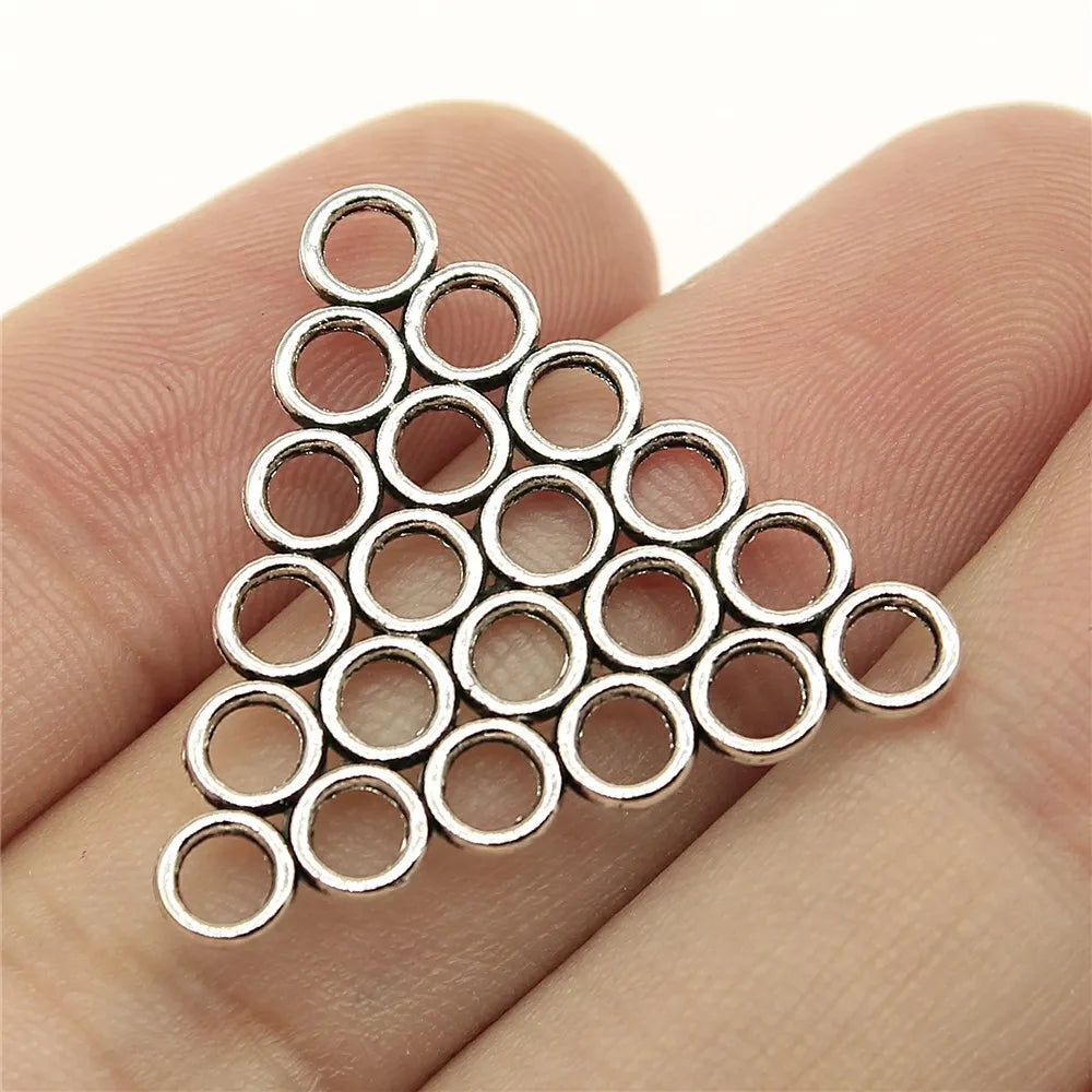26x29mm 1.6g Antique Silver Zinc Alloy Triangle Multi Hole Connector Charm for Earring Making