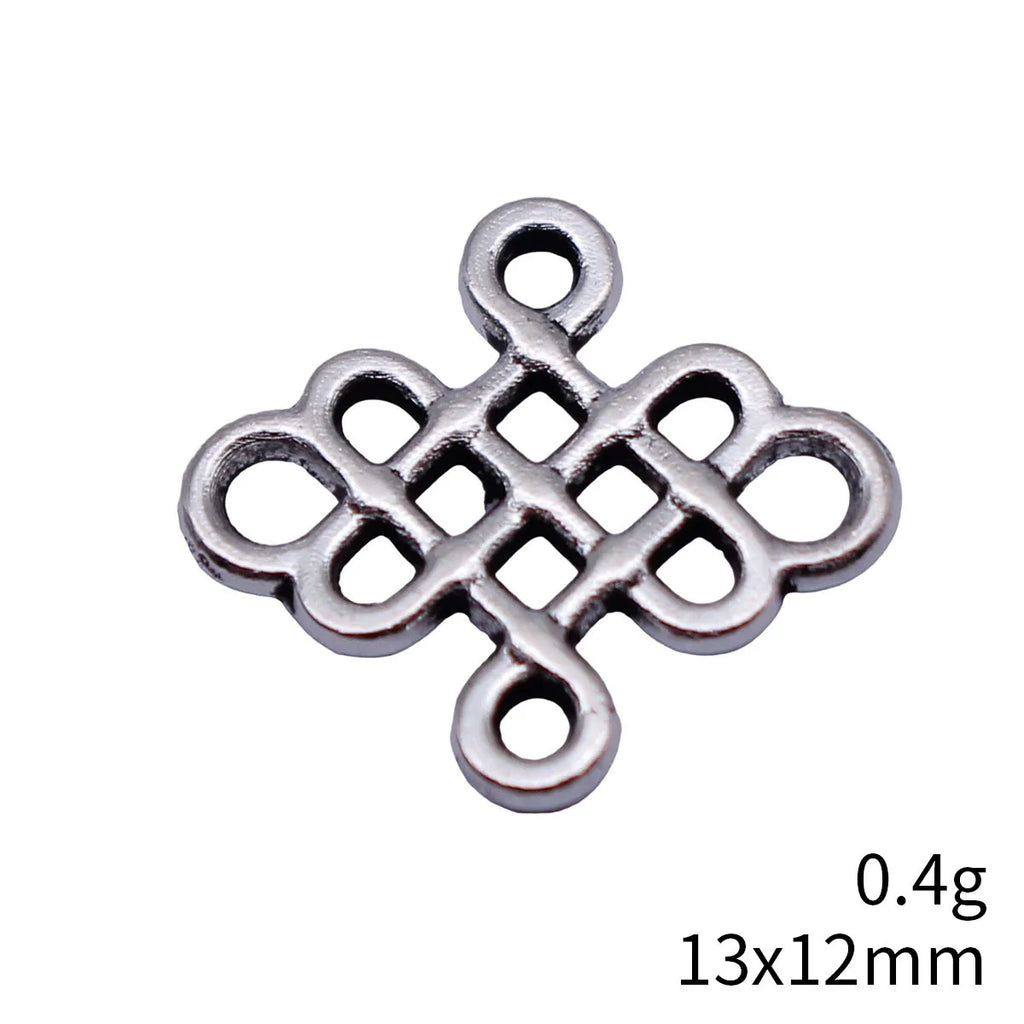 13x12mm 0.4g Antique Silver Zinc Alloy Hollow Chinese Knot connector charm for DIY jewelry making