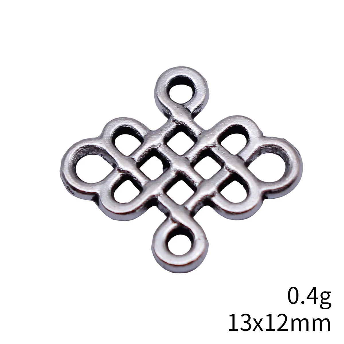13x12mm 0.4g Antique Silver Zinc Alloy Hollow Chinese Knot connector charm for DIY jewelry making