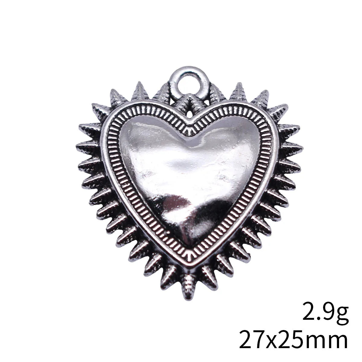 27x25mm 2.9g Antique Silver Zinc Alloy Thorn Heart Charm Pendant for DIY Necklace Bracelet Making