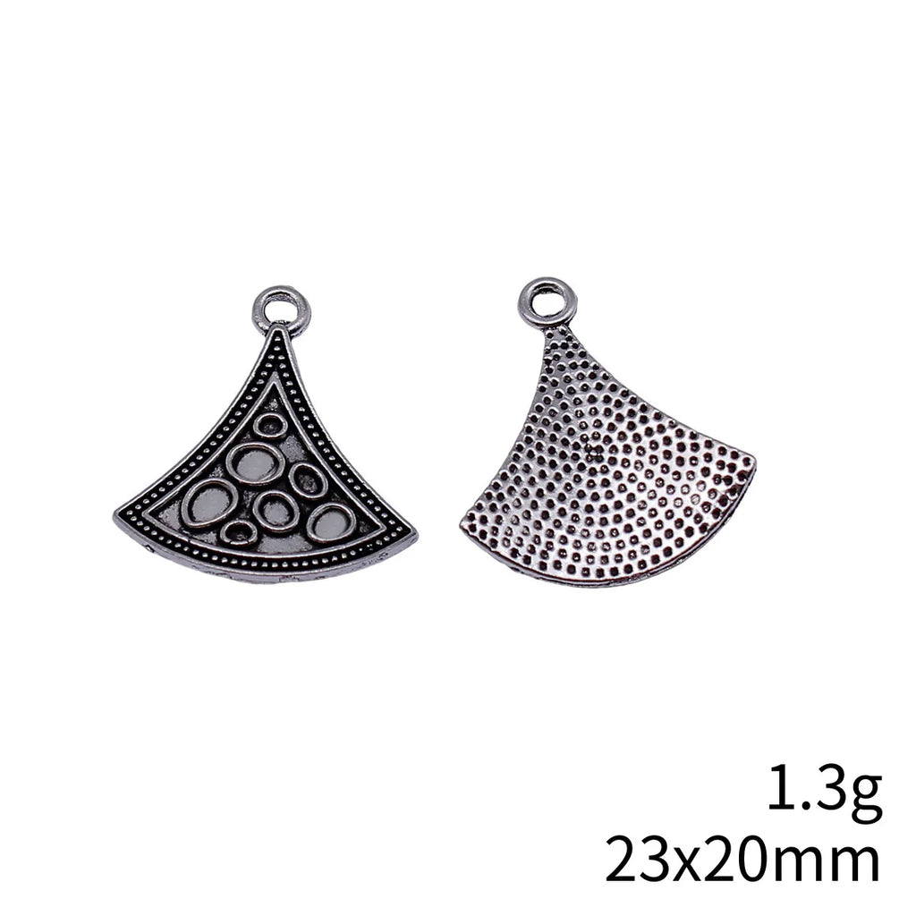23x20mm 1.3g Antique Silver Zinc Alloy Fan Shape Charm Pendant for DIY Jewelry Making