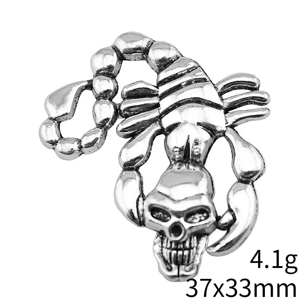 37x33mm 4.1g Antique Silver Zinc Alloy Scorpion Skull Charm Pendant for DIY Necklace Jewelry Making