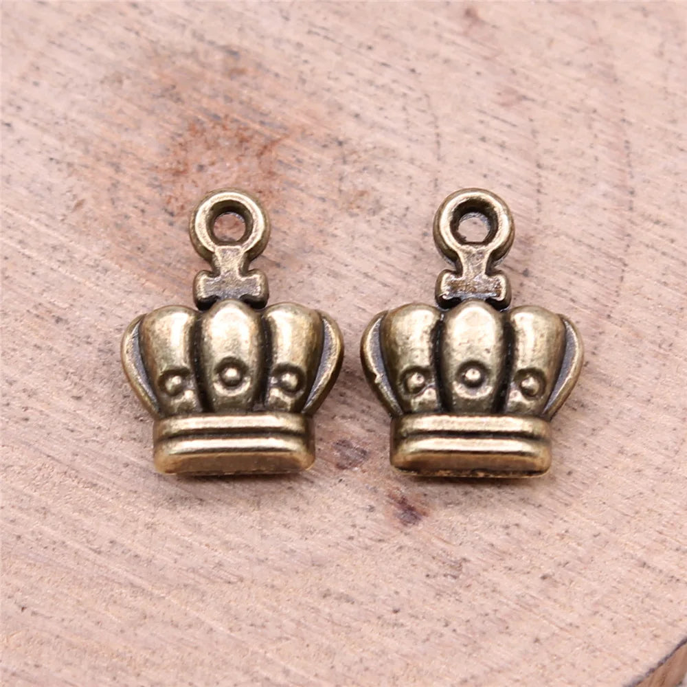 14x10mm 1.8g Multicolor Zinc Alloy Crown charm pendant for DIY necklace bracelet jewelry making