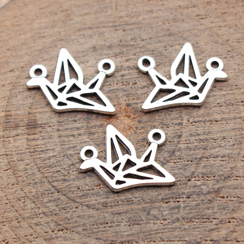 17x12mm 0.53g Antique silver zinc alloy Paper Crane connector charm for DIY jewelry making
