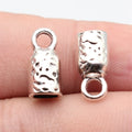 14x7x7mm 1.5g Antique Silver Zinc Alloy Hammered Tassel Cap Pendant Bail for DIY Necklace Earrings