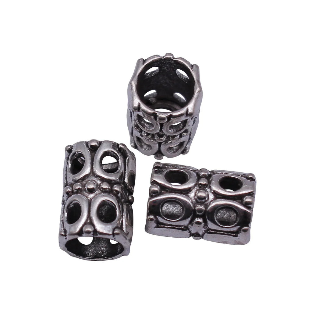 14x9.9x9.9mm 1.9g Antique Silver Tone Zinc Alloy Hollow Spacer Beads for DIY Bracelet and Necklace Making