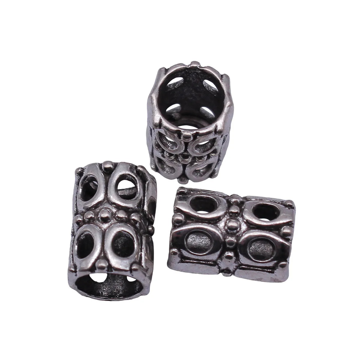 14x9.9x9.9mm 1.9g Antique Silver Tone Zinc Alloy Hollow Spacer Beads for DIY Bracelet and Necklace Making