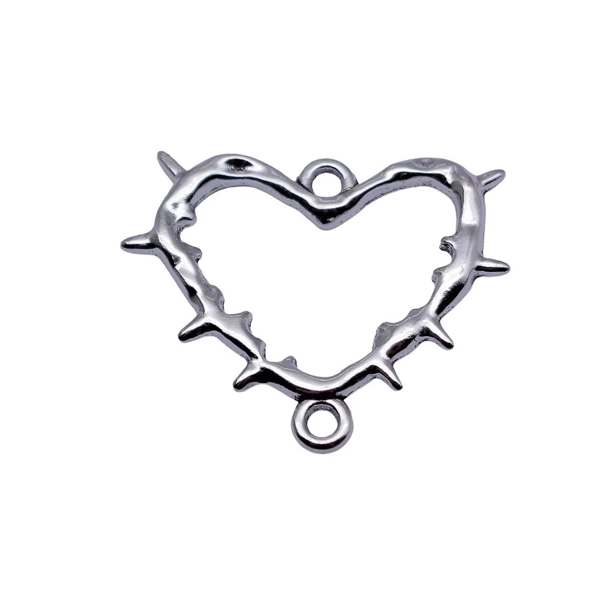 31x25mm 2.4g Antique Silver Zinc Alloy Hollow Thorn Heart Connector Charm for DIY Bracelet Necklace