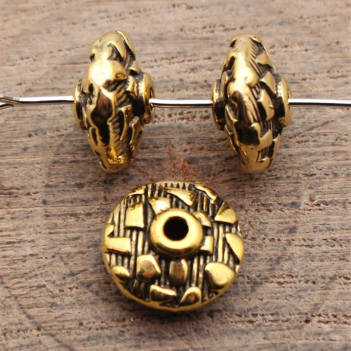 11x11x6.3mm 2g Zinc Alloy Round Spacer Beads Loose Metal Beads for DIY Bracelet Jewelry Making