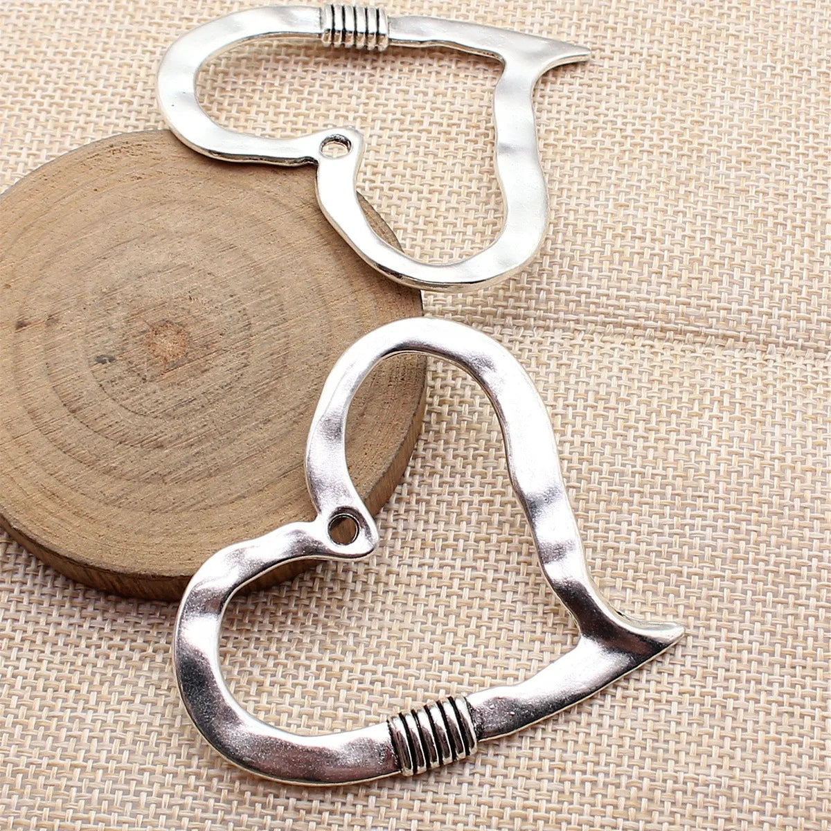 61x56mm 12.2g Antique Silver Zinc Alloy Heart Charm Pendant for DIY Necklace Bracelet Jewelry Making