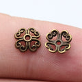 8x8x2.1mm 0.2g Multicolor Zinc Alloy Flower Bead Caps Spacer Findings for DIY Jewelry Making