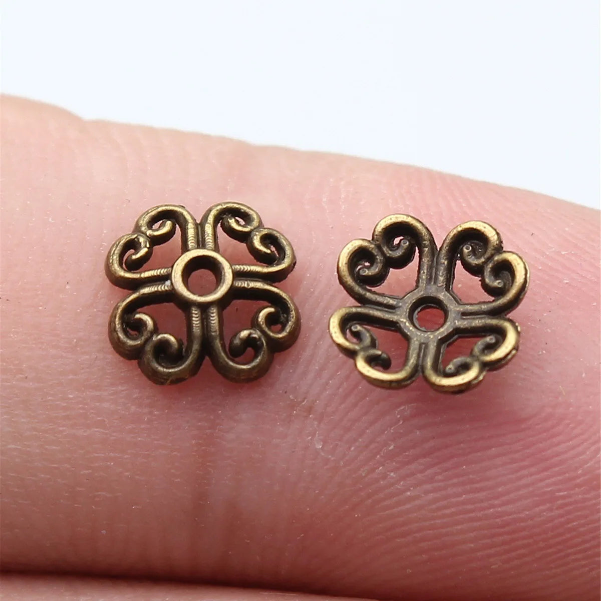 8x8x2.1mm 0.2g Multicolor Zinc Alloy Flower Bead Caps Spacer Findings for DIY Jewelry Making