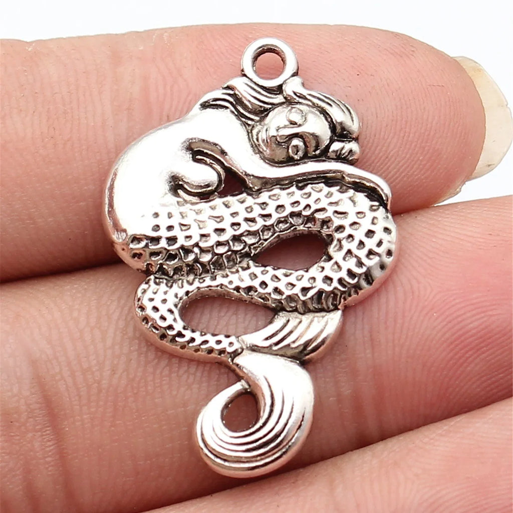 35x23mm 3.2g Multicolor Zinc Alloy Mermaid charm pendant for DIY bracelet necklace jewelry making