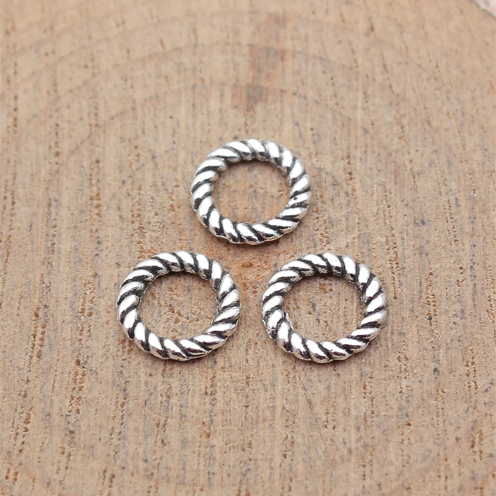 9.8x9.8mm 0.3g Multicolor Zinc Alloy Small Round Ring Charm Pendant for DIY Necklace Bracelet Making