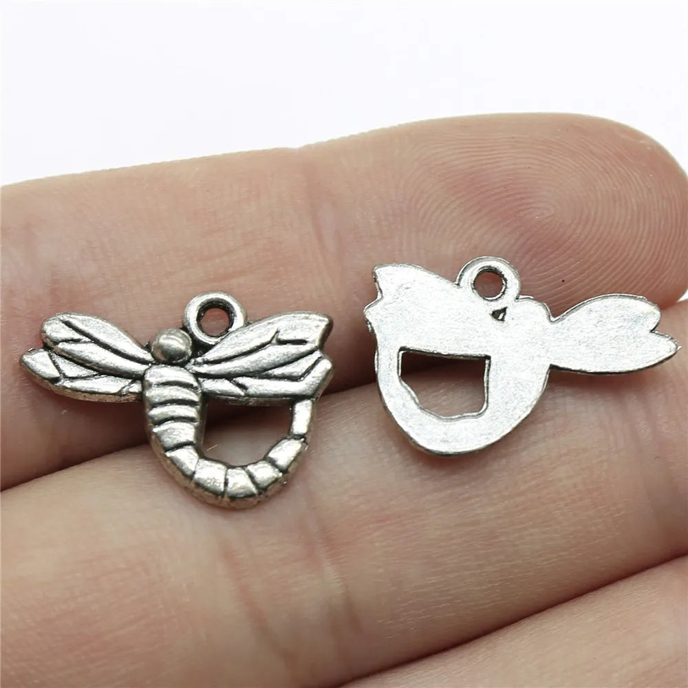 19x14mm 1.1g Multicolor Zinc Alloy Dragonfly Charm Pendant for DIY Necklace Bracelet Making