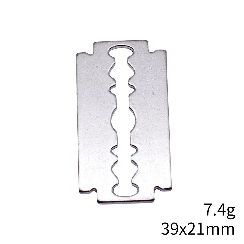 39x21mm 7.4g Antique Silver Zinc Alloy Manual Razor Blade Charm Pendant for DIY Necklace Making