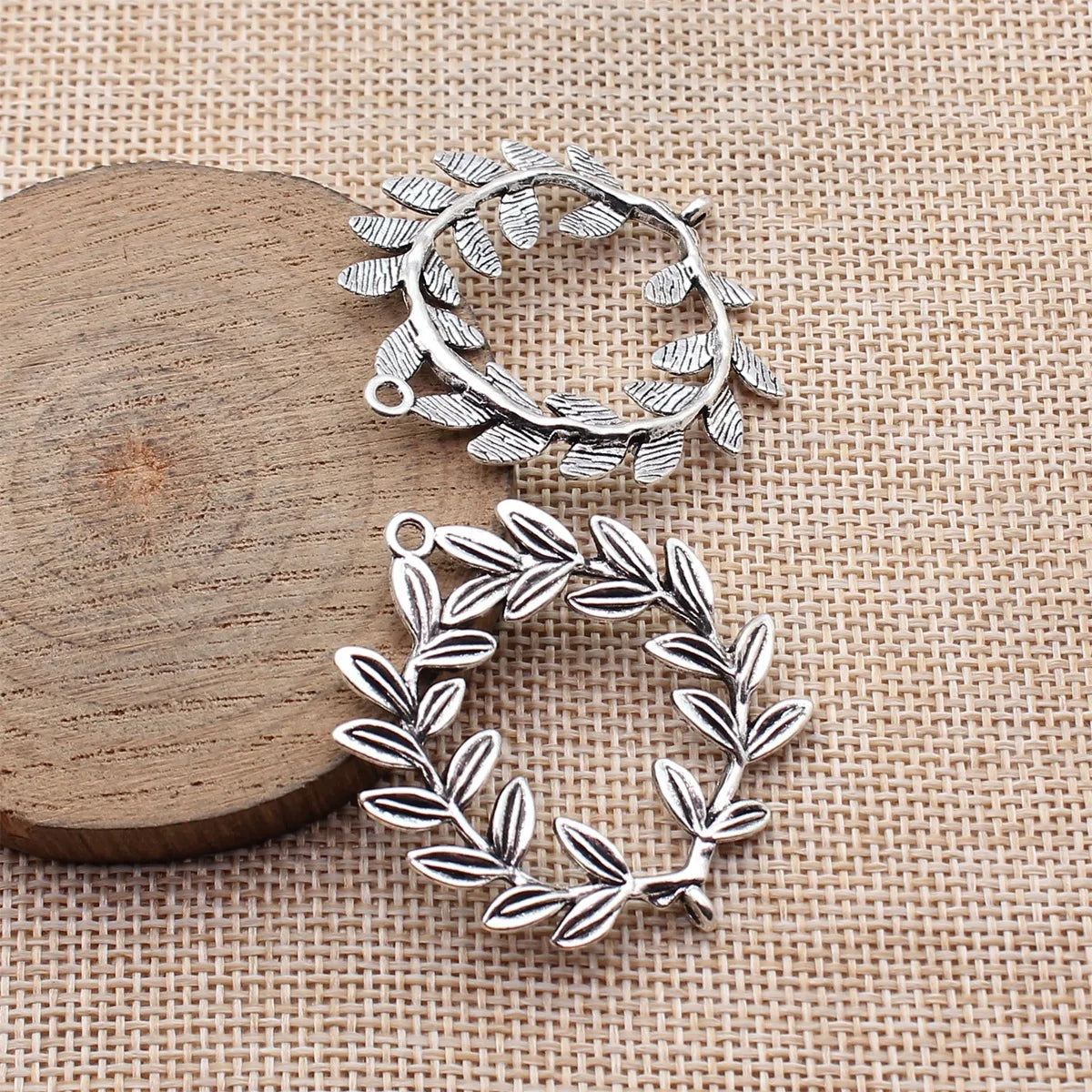 43x38mm 4.9g Multicolor Zinc Alloy Olive Branch Connector Charm for DIY Necklace Earrings Jewelry