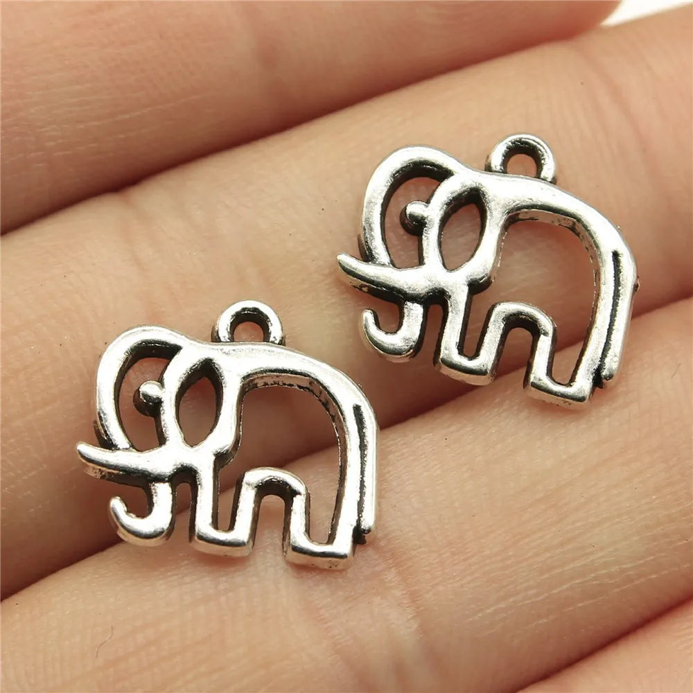 14x16mm 0.9g Multicolor Zinc Alloy Elephant Charm Pendant for DIY Necklace Bracelet Jewelry Making