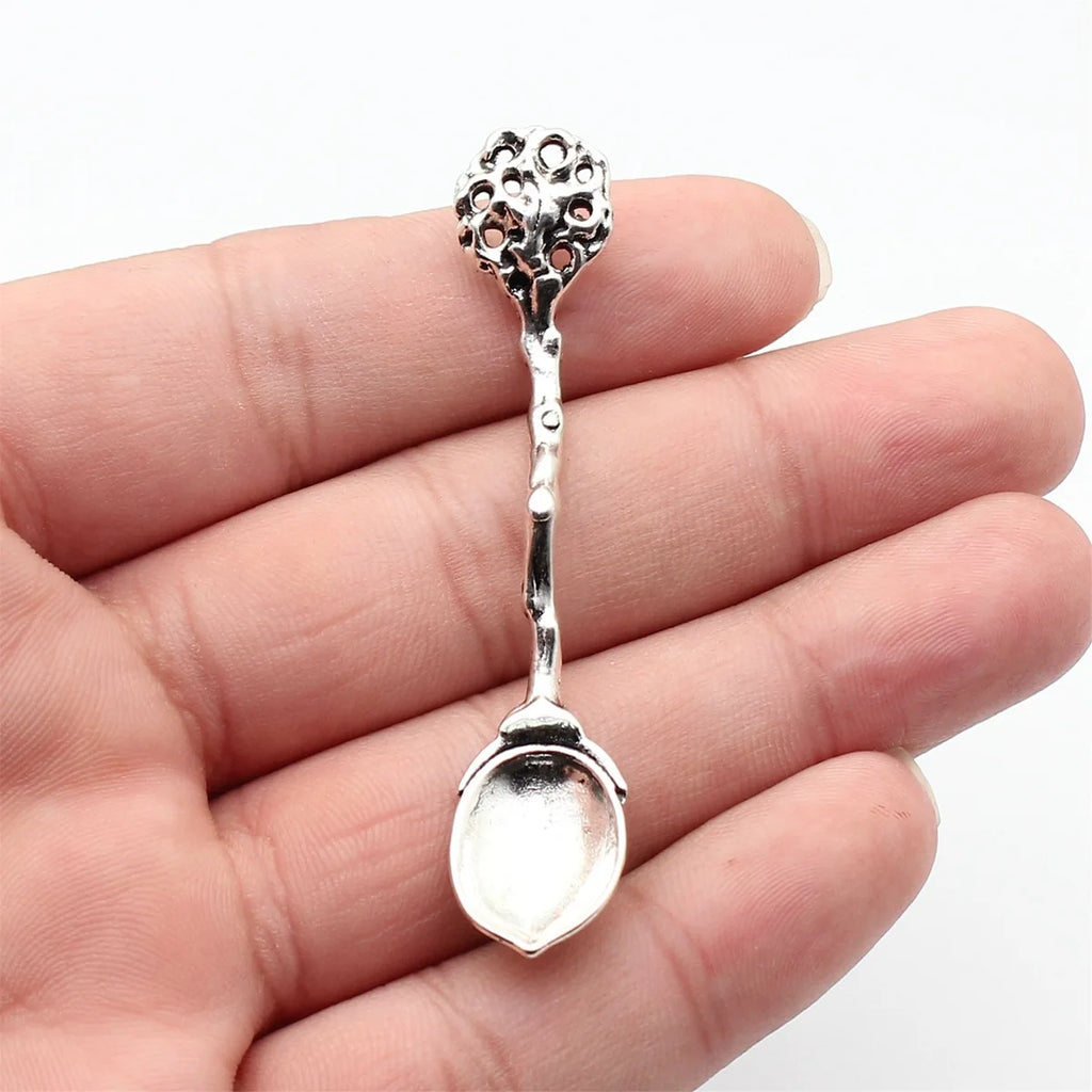 70x14mm 5.7g Antique Silver Zinc Alloy Acorn Spoon Charm Pendant for DIY Necklace Jewelry Making