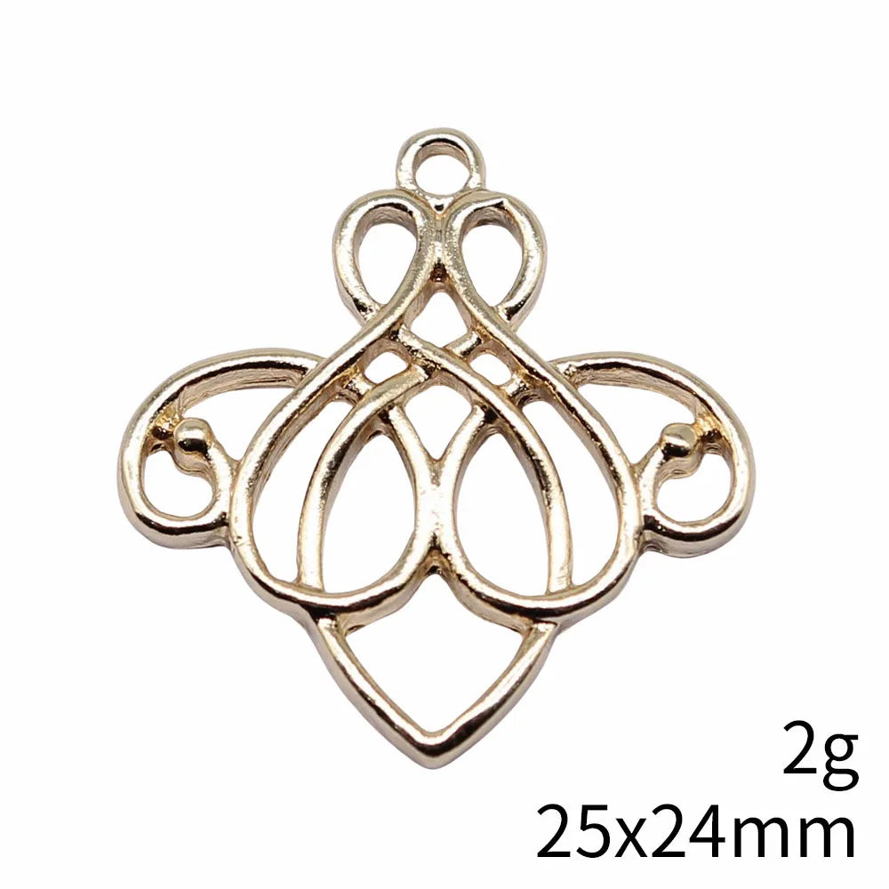 25x24mm 2g KC Gold Zinc Alloy Geometric Charm Pendant for DIY Necklace Bracelet Making