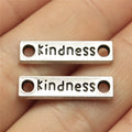 23x6mm 1.1g Multicolor Zinc Alloy Kindness Word Connector Charm for DIY Bracelet Jewelry Making