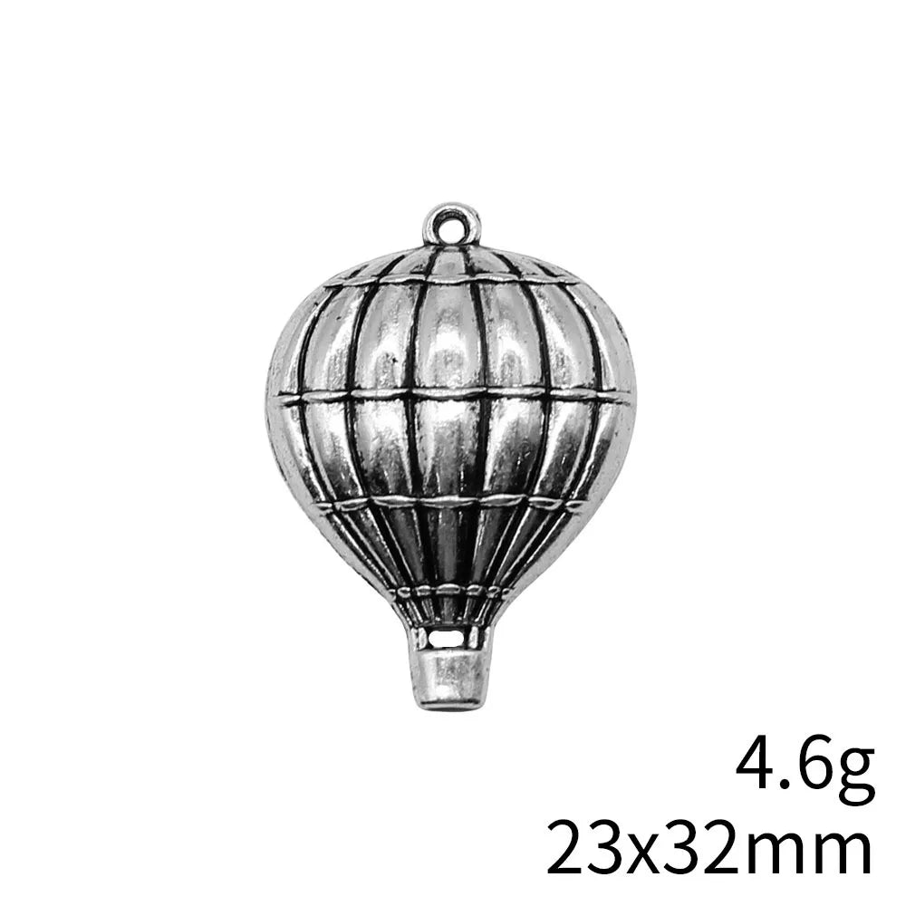 23x32mm 4.6g Antique Silver Zinc Alloy Hot Air Balloon Charm Pendant for DIY Necklace Jewelry Making