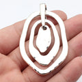 68x44mm 24.5g Multicolor Zinc Alloy Three Layer Geometric Openwork Hammered Hollow Charm Pendant for Earrings