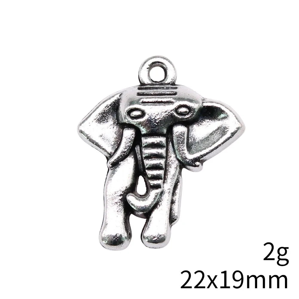 22x19mm 2g Multicolor Zinc Alloy Small Elephant Charm Pendant for DIY Bracelet and Necklace Jewelry Making