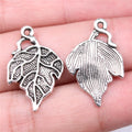 26x17mm 1.4g Antique Silver Zinc Alloy Leaf Charm Pendant for DIY Necklace Bracelet Jewelry Making