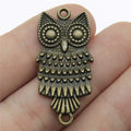 37x18mm 4.2g Antique Bronze Zinc Alloy Owl Cat Connector Charm Pendant for Bracelet Jewelry Making