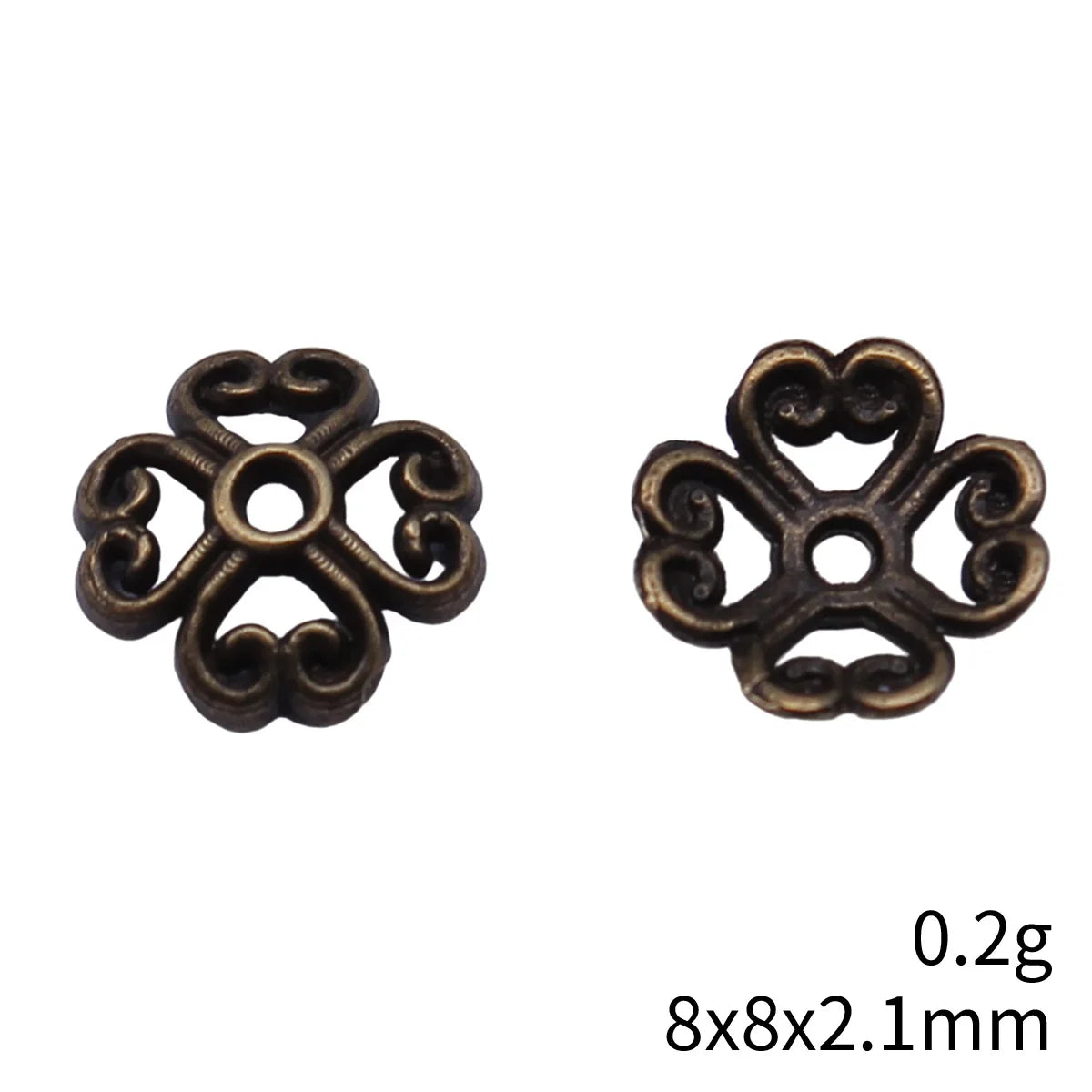 8x8x2.1mm 0.2g Multicolor Zinc Alloy Flower Bead Caps Spacer Findings for DIY Jewelry Making