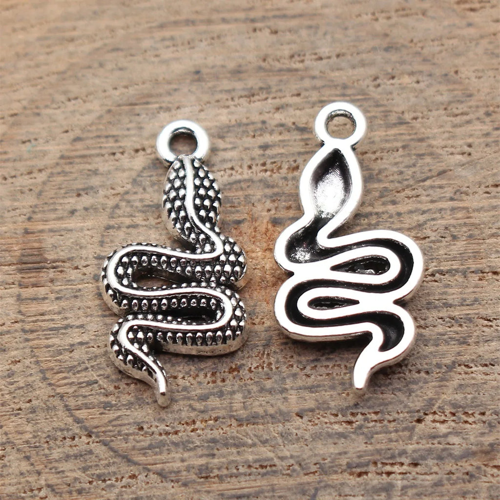 21x10mm 1.1g Multicolor Zinc Alloy Snake Charm Pendant for DIY Bracelet Necklace Jewelry Making