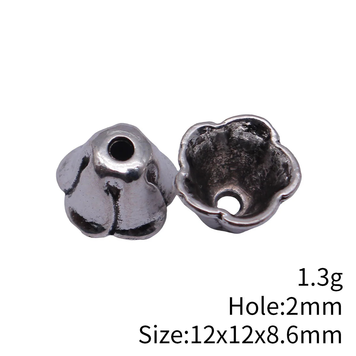 12x12x8.6mm 1.3g Antique Silver Zinc Alloy Flower Tassel Cap Jewelry Findings for DIY Necklace Earrings