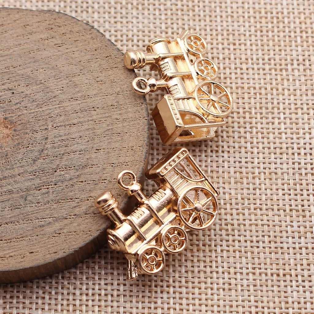 27x21x9mm 7.5g Multicolor Zinc Alloy 3D Steam Locomotive Charm Pendant for DIY Necklace Jewelry Making
