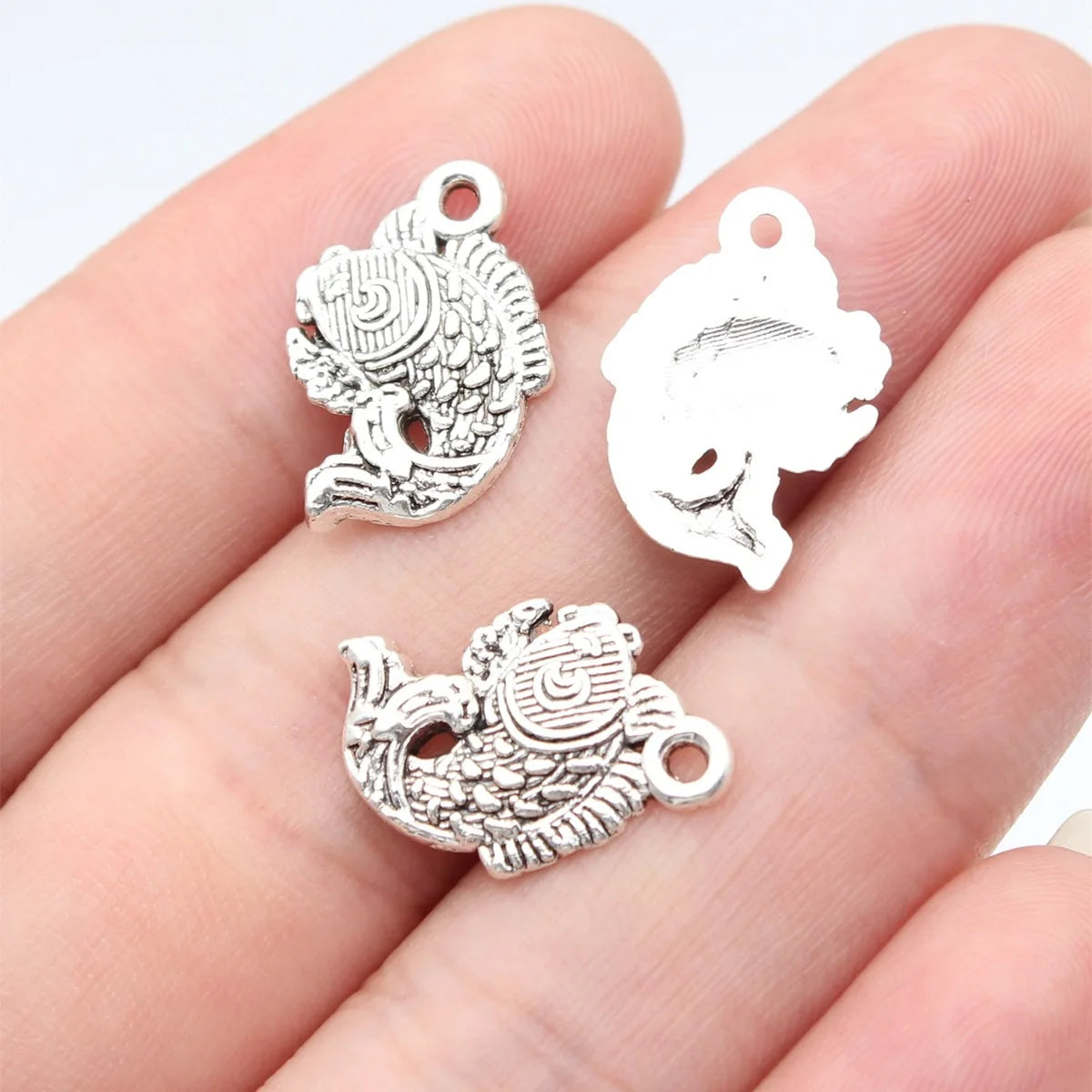 17x12mm 0.8g Antique Silver Zinc Alloy Koi Fish Charm Pendant for DIY Necklace Bracelet Jewelry Making