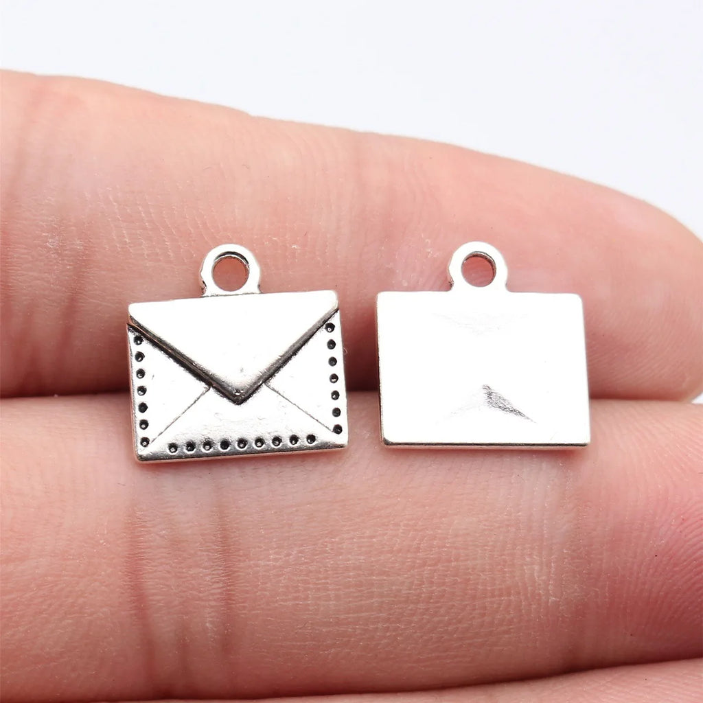 14x14mm 1.4g Multicolor Zinc Alloy Envelope Charm Pendant for DIY Bracelet Necklace Jewelry Making