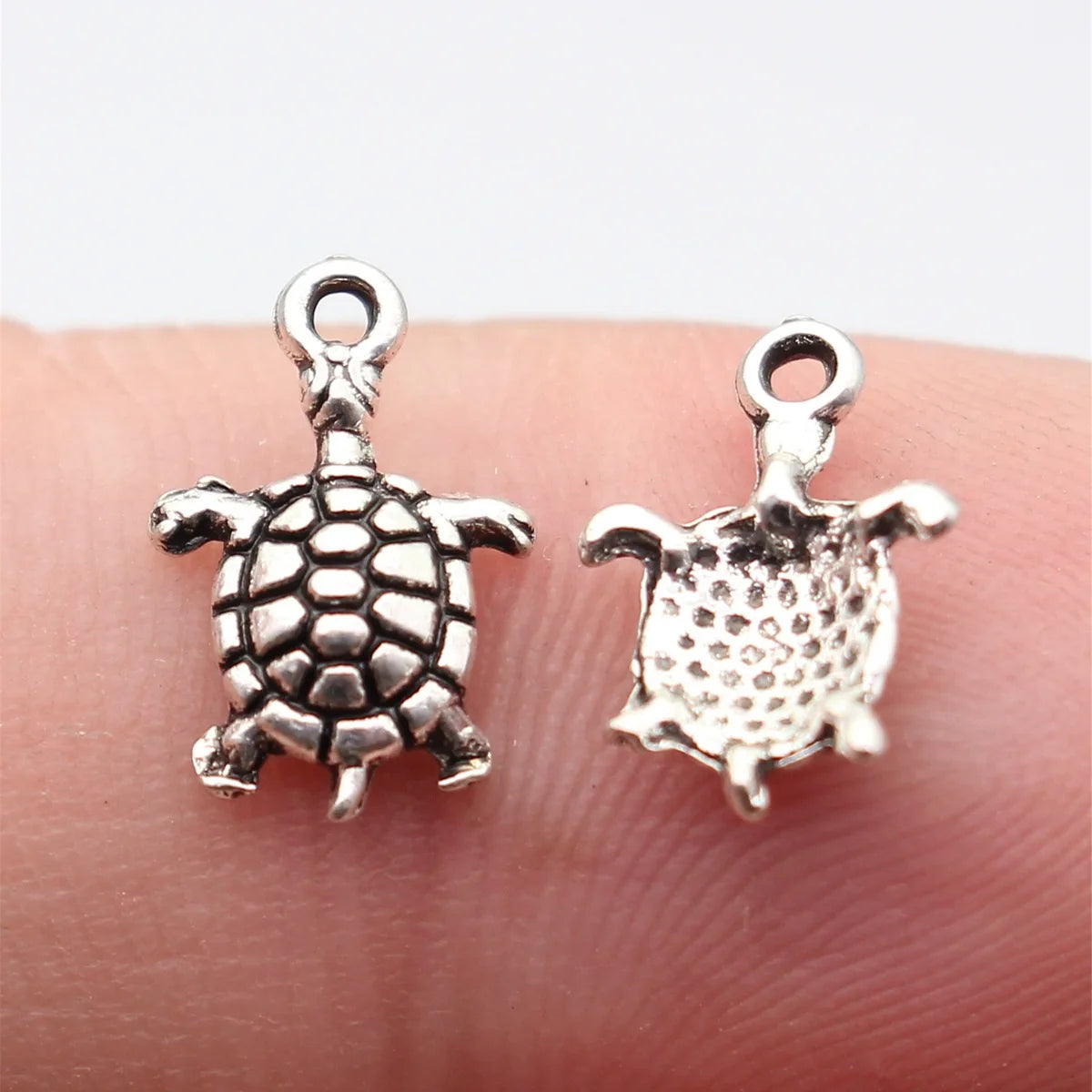 12x8mm 0.24g Antique Silver Zinc Alloy Sea Turtle Charm Pendant for DIY Necklace Bracelet Making