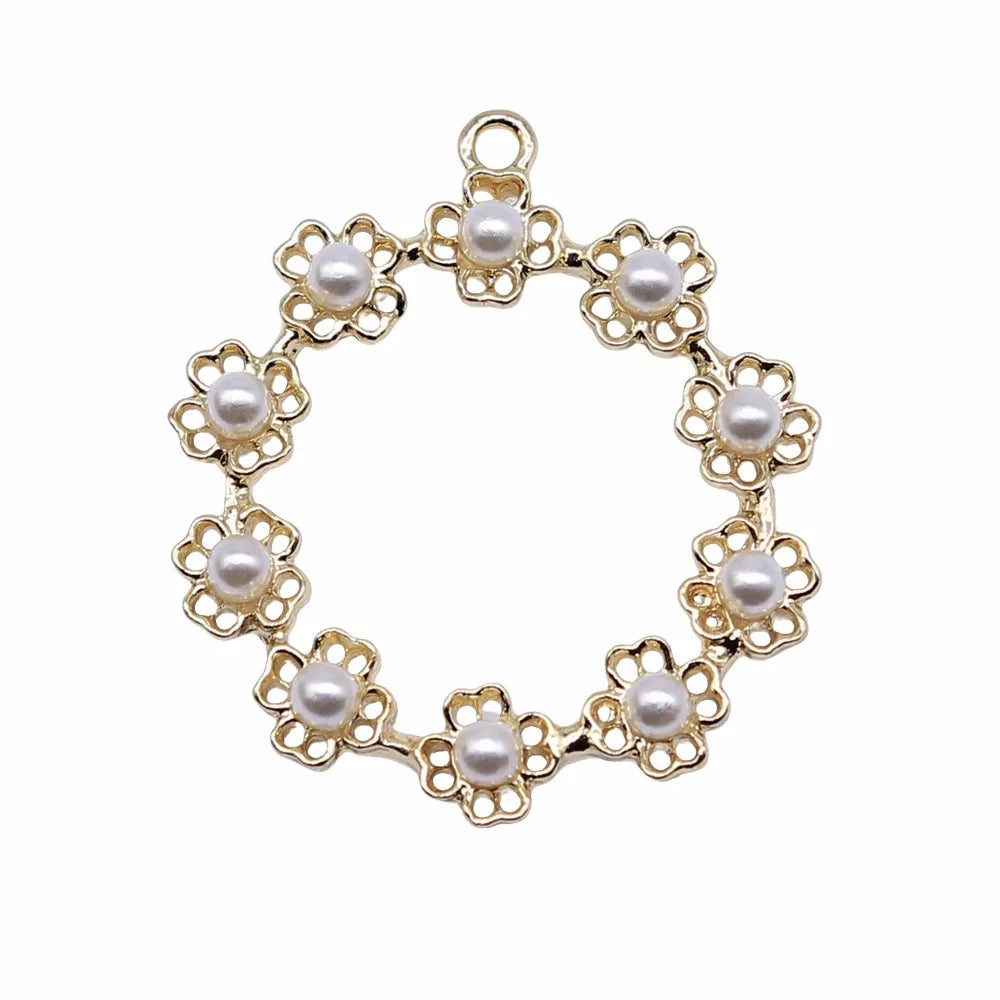 33x29mm 2.8g KC Gold Zinc Alloy Round Ring Charm Pendant for Necklace Bracelet DIY Jewelry