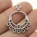 27x22mm 1.5g Multicolor Zinc Alloy Rhinestone Setting Earring Connector Charm for DIY Earring Making