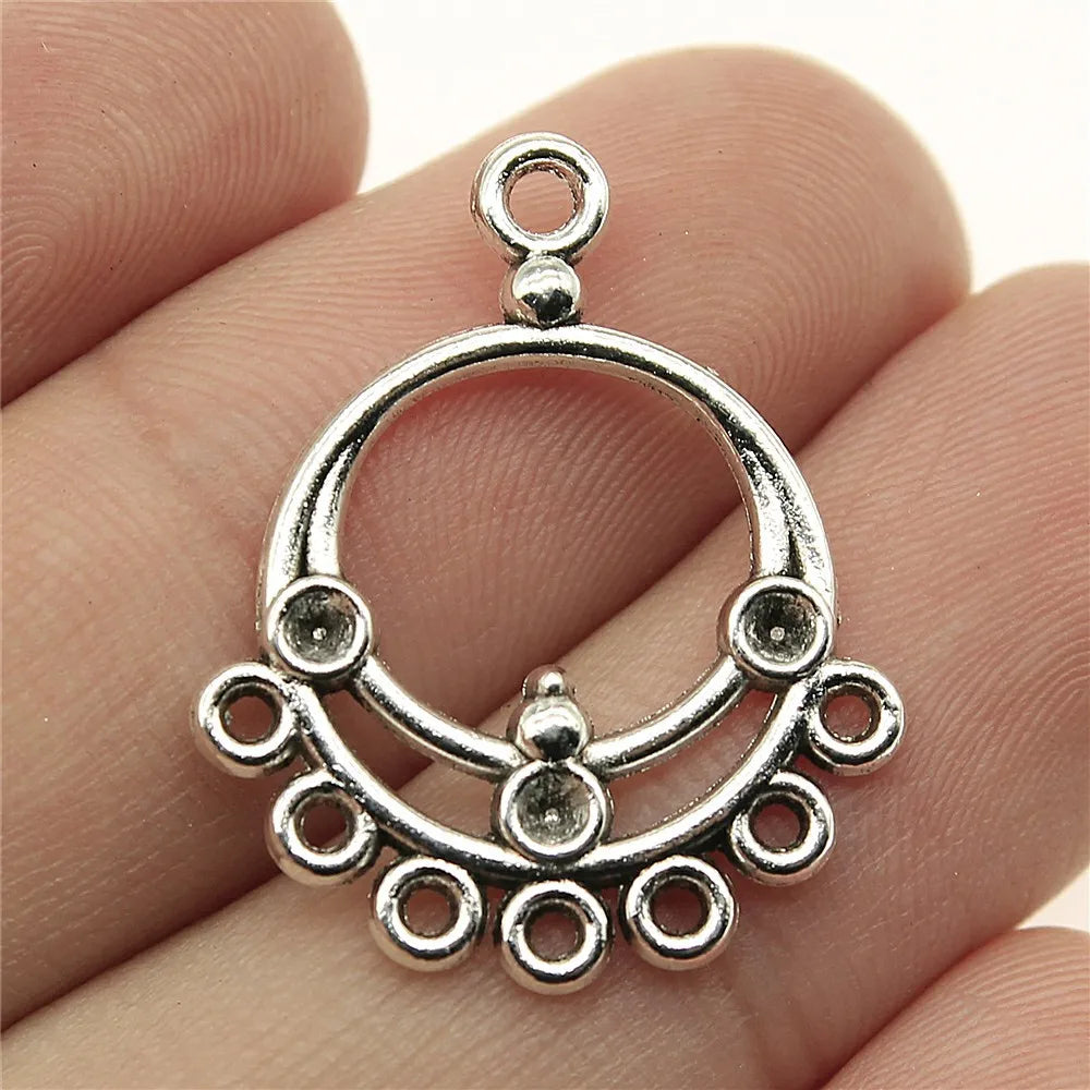 27x22mm 1.5g Multicolor Zinc Alloy Rhinestone Setting Earring Connector Charm for DIY Earring Making