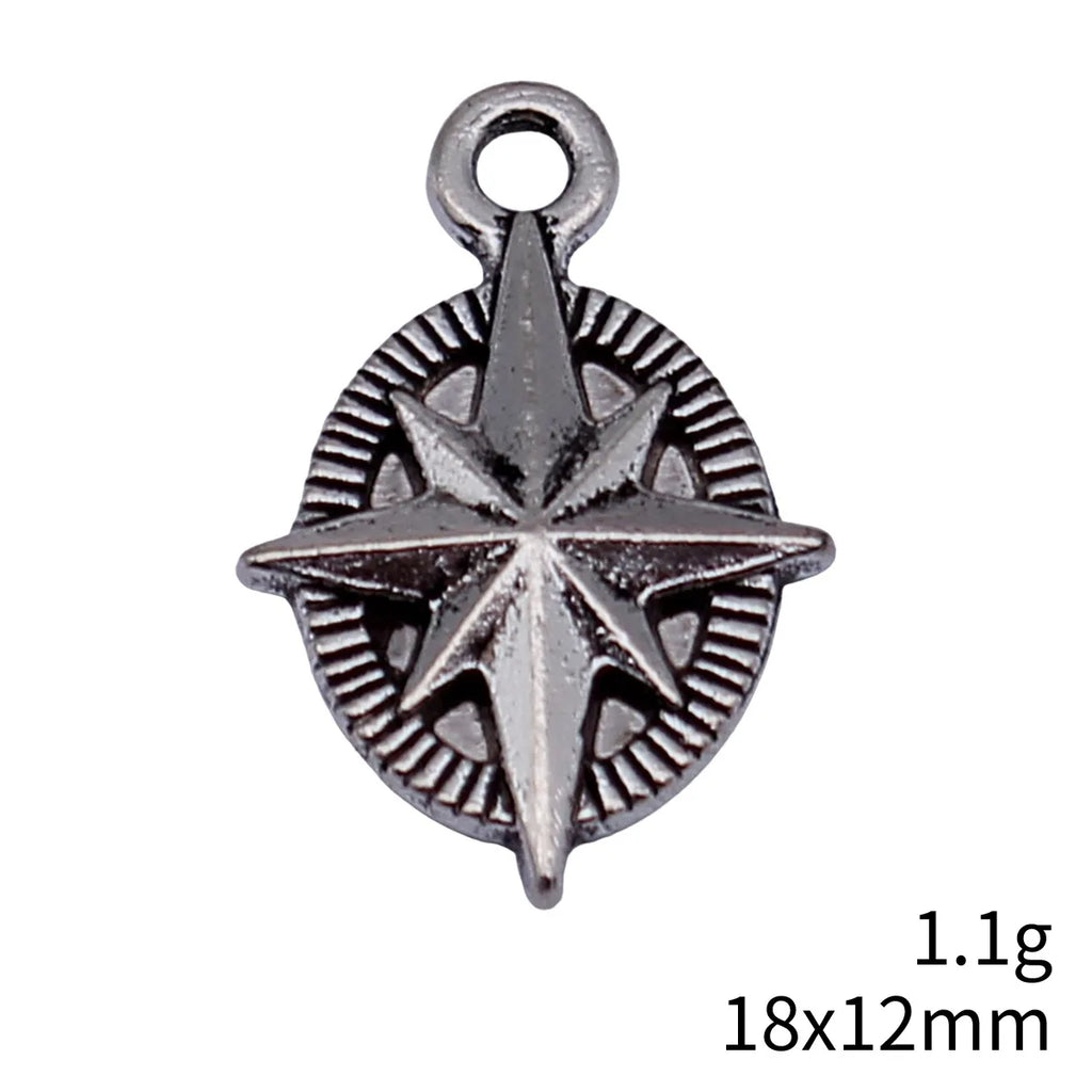 18x12mm 1.1g Antique Silver Zinc Alloy Starburst Tag Charm Pendant for DIY Necklace Jewelry Making