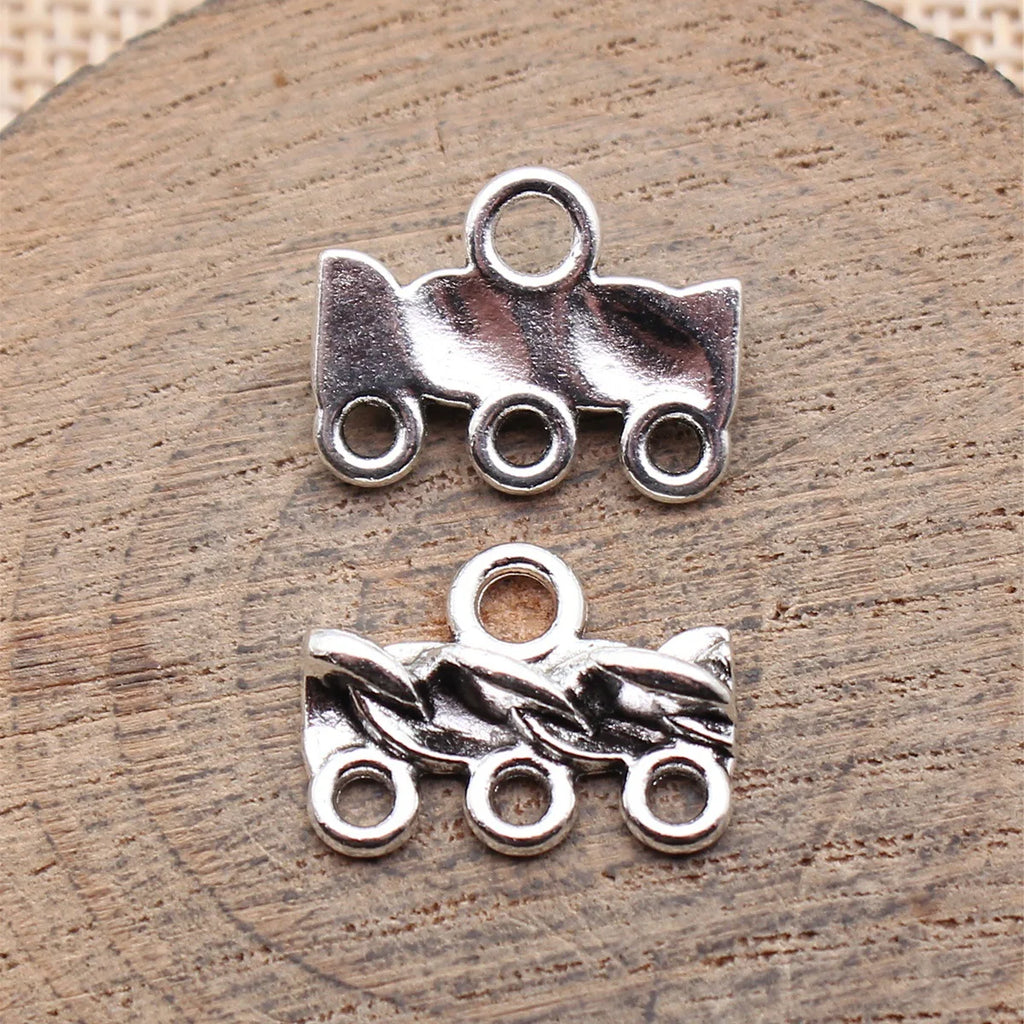 17x13mm 1.4g Antique Silver Zinc Alloy Earring Connector Charm Jewelry Findings for DIY Earrings