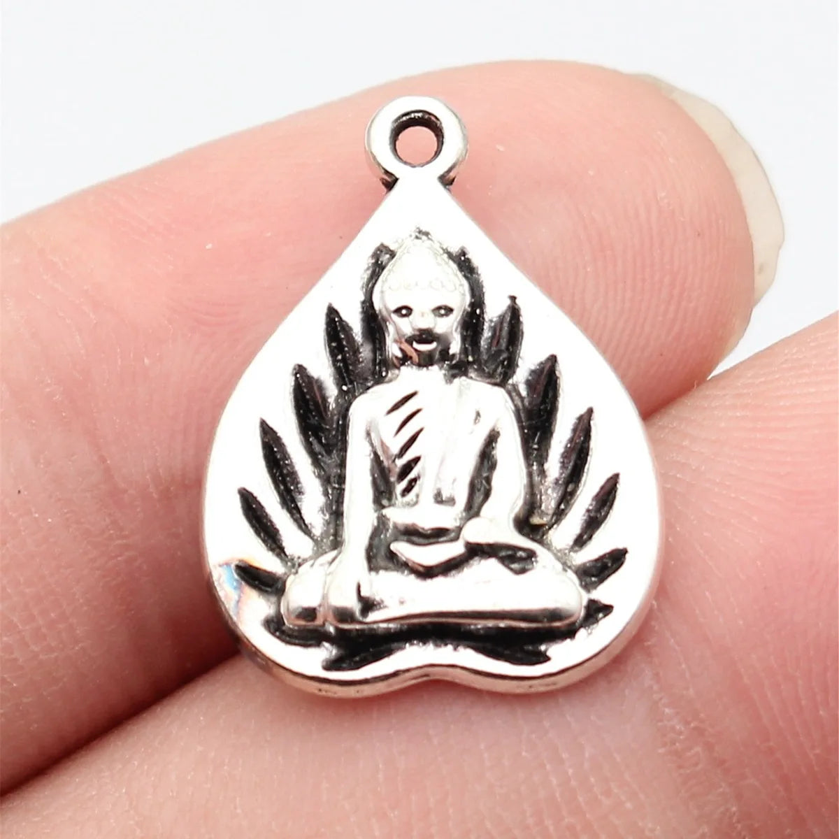 22x16mm 2.4g Antique Silver Zinc Alloy Buddha Bodhi Leaf Charm Pendant for Necklace Jewelry Making