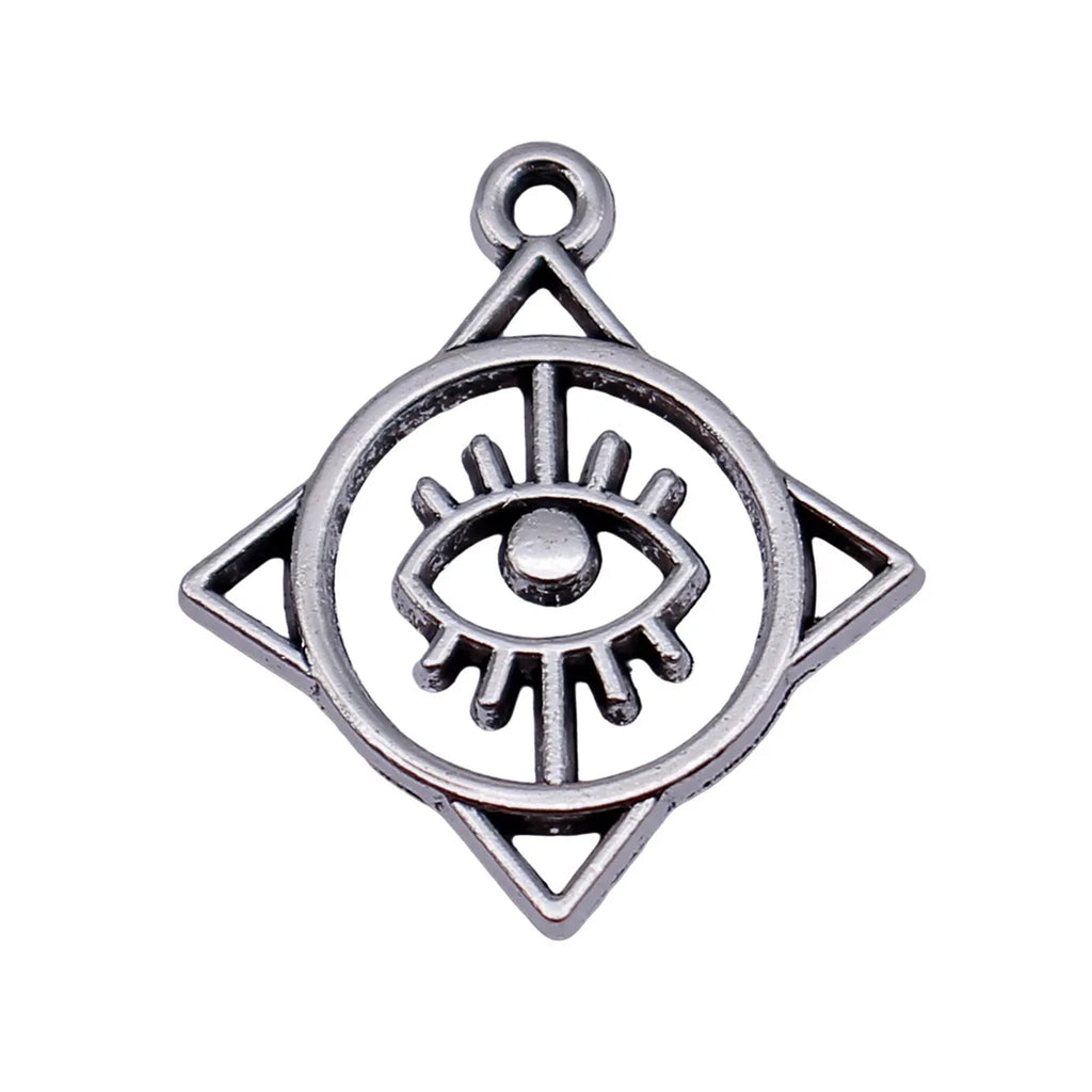 20x17mm 0.75g Antique Silver Zinc Alloy Diamond Eye Charm Pendant for DIY Necklace Bracelet Making