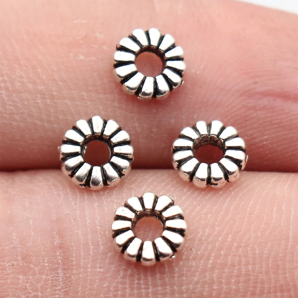 6.8x6.8x1.8mm 0.26g Multicolor Zinc Alloy Round Spacer Beads for DIY Bracelet Necklace Jewelry Making
