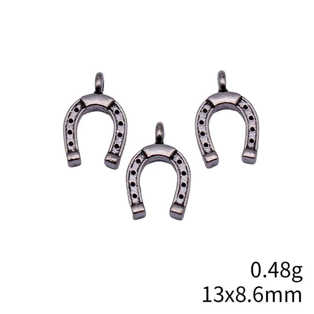 13x8.6mm 0.48g Antique Silver Iron Horseshoe Charm Pendant for DIY Bracelet Necklace Jewelry Making