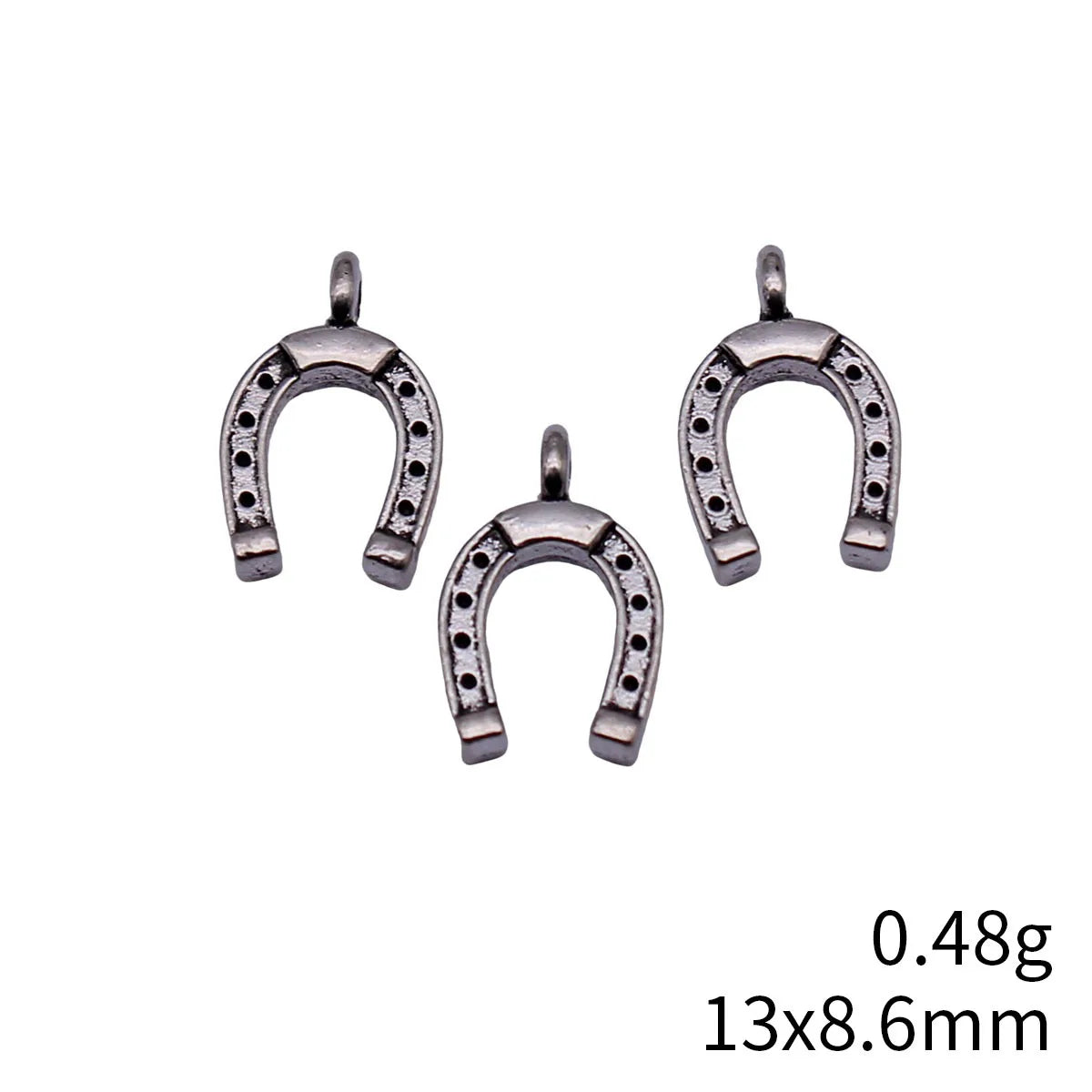 13x8.6mm 0.48g Antique Silver Iron Horseshoe Charm Pendant for DIY Bracelet Necklace Jewelry Making