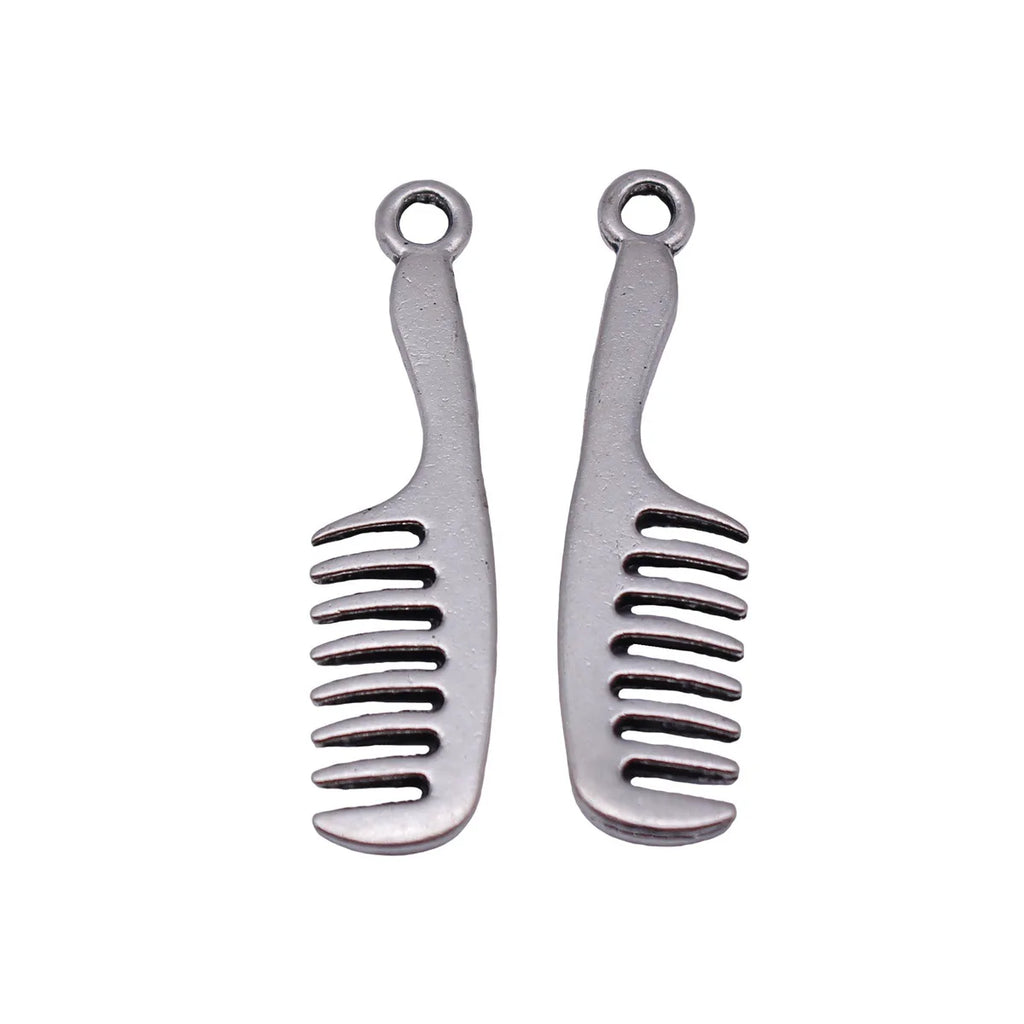 39x9.9mm 2.1g Antique Silver Zinc Alloy Comb Charm Pendant for DIY Necklace Bracelet Jewelry Making